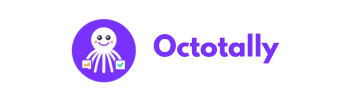 Logo of Octotally showing a smiling octopus mascot holding accounting icons, representing free small business accounting software.